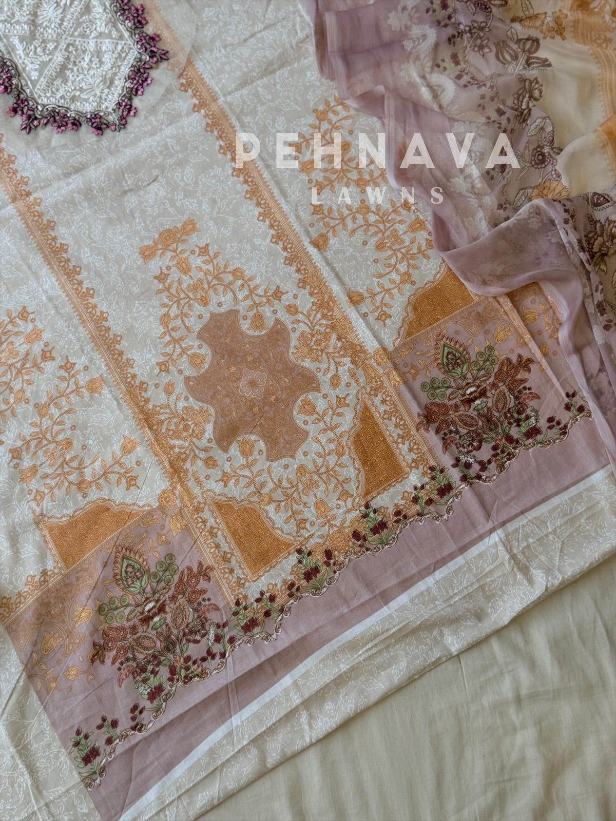 Signature Printed Lawn Unstitched Suit-1896