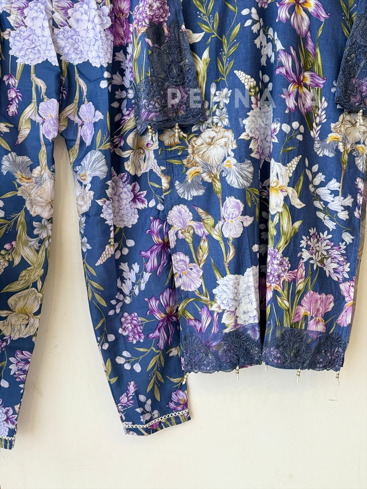 Floral Printed Lawn Suit with Printed Dupatta-Chiffon 1414 - Pehnava Lawns