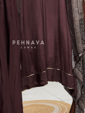 Ajrak Printed Dupatta Kaftan Suit Set-B290