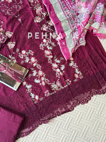 Embroidered Semi Stitched Suit-4214