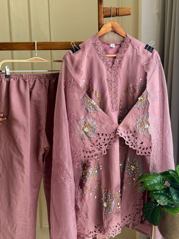 Lace Trimmed Tunic Salwar Set