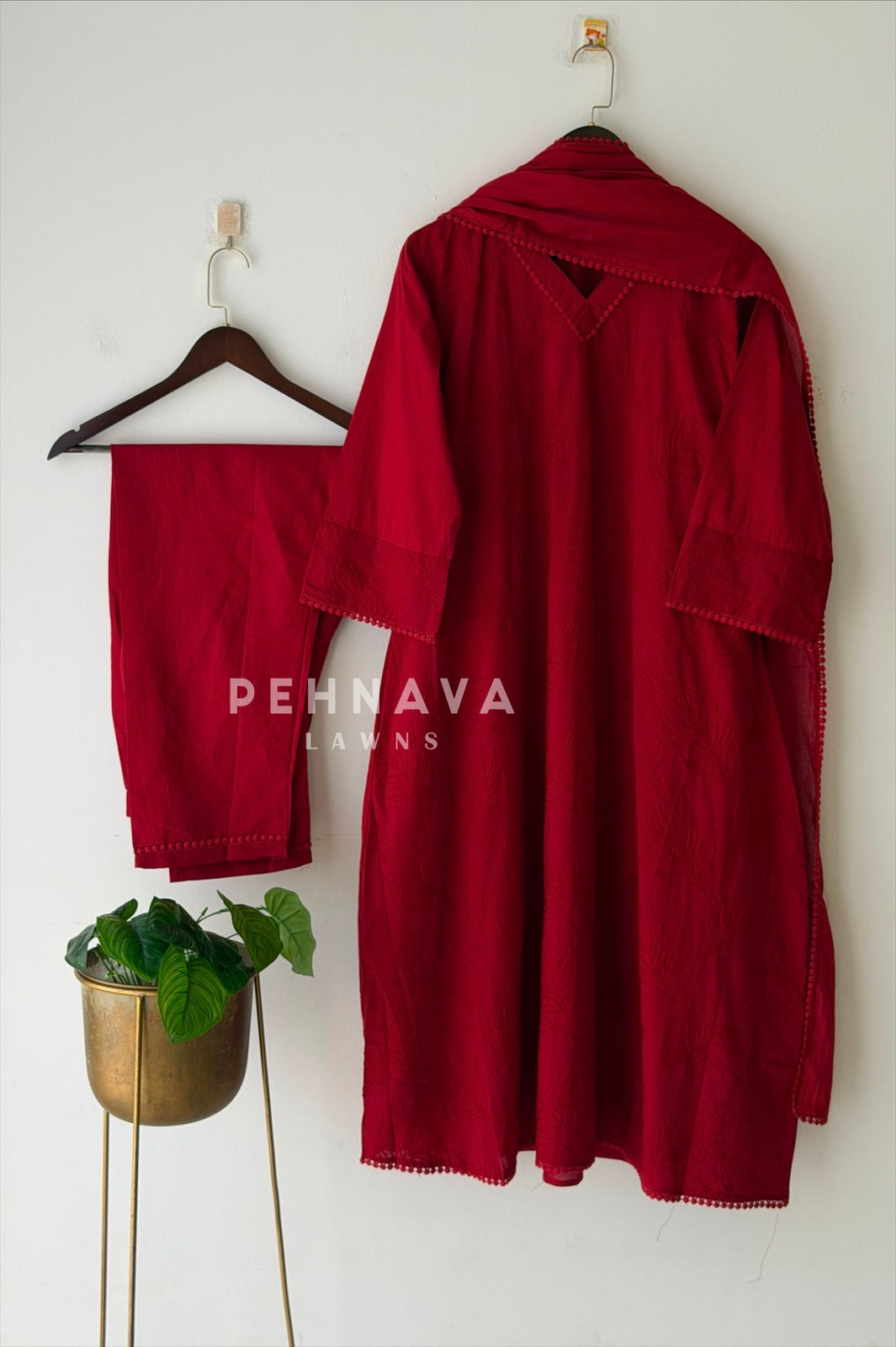 Embroidered Three Piece Ensemble B725