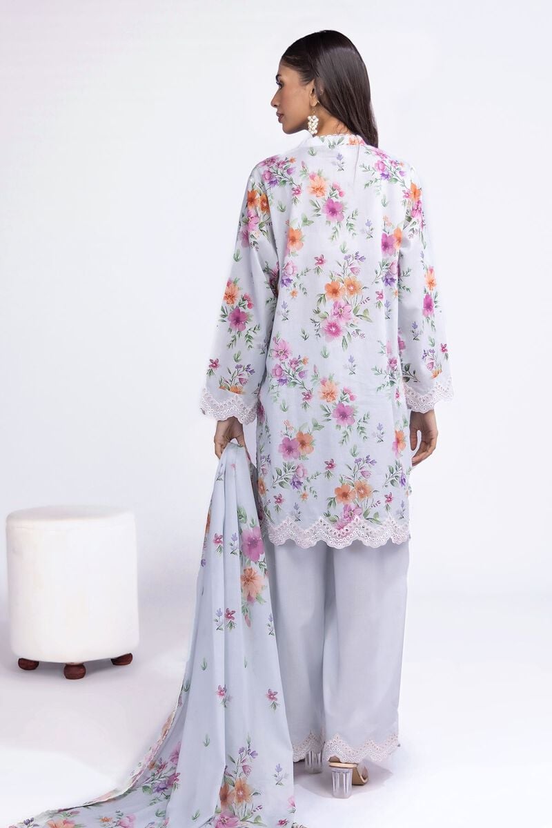 Khaadi Unstitched embroidered Lawn suit-0108