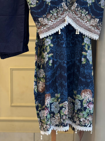 Printed Casual Cotton Suit Ft. Embroidered Dupatta