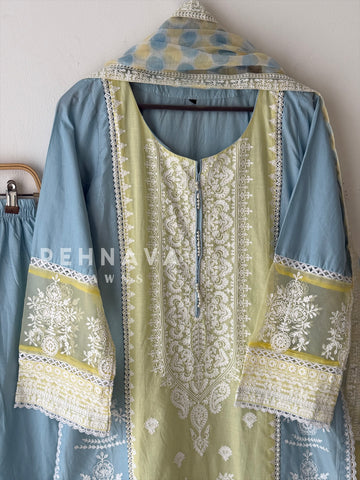 Cotton Embroidered Three Piece Set-5517