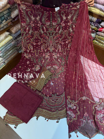 Heavy Embroidery Chiffon Suit