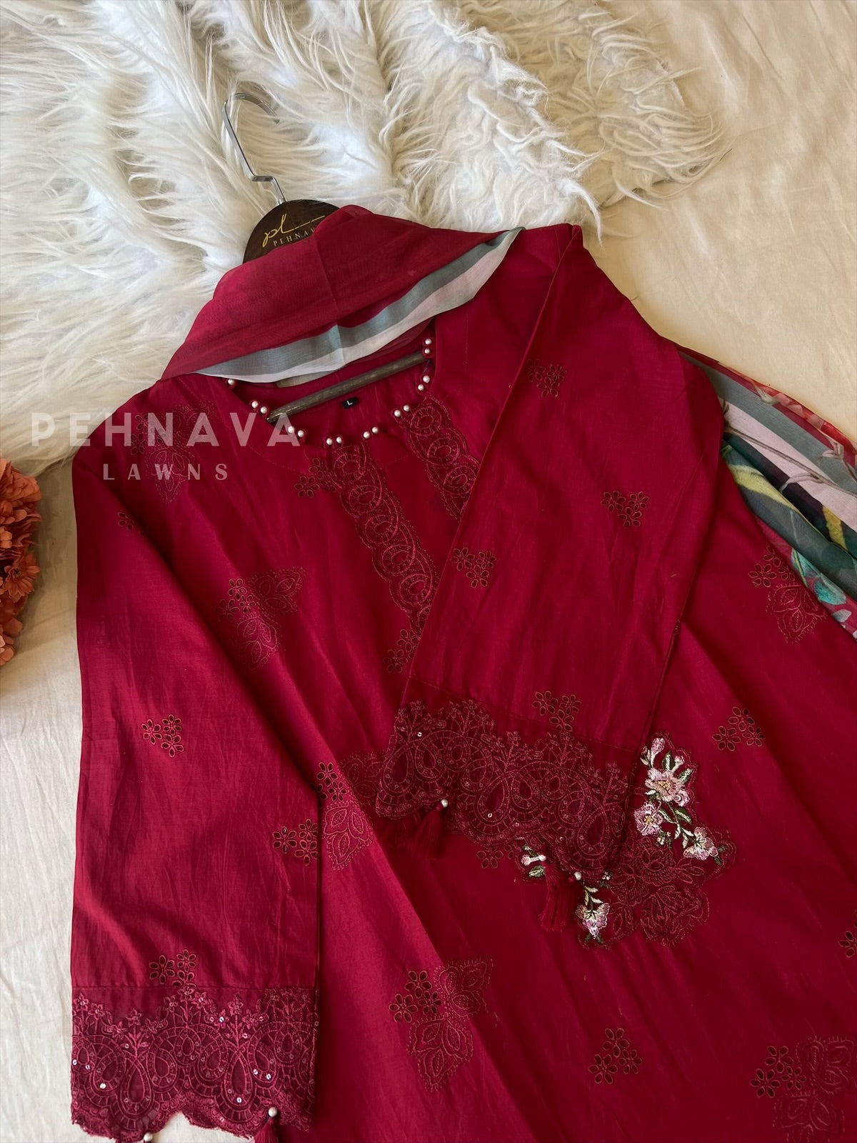 Premium Pak-Suit With Chiffon Dupatta - Pehnava Lawns