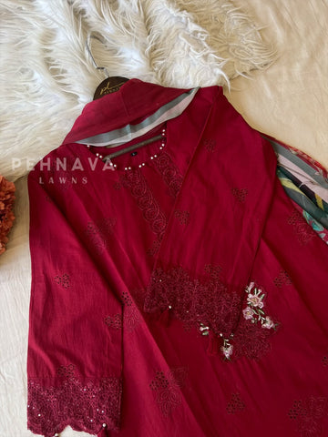 Premium Pak-Suit With Chiffon Dupatta - Pehnava Lawns