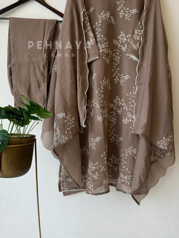 Elegant floral Embroidered Suit-12818