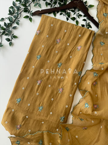 Chanderi Embroidered Suit-12713