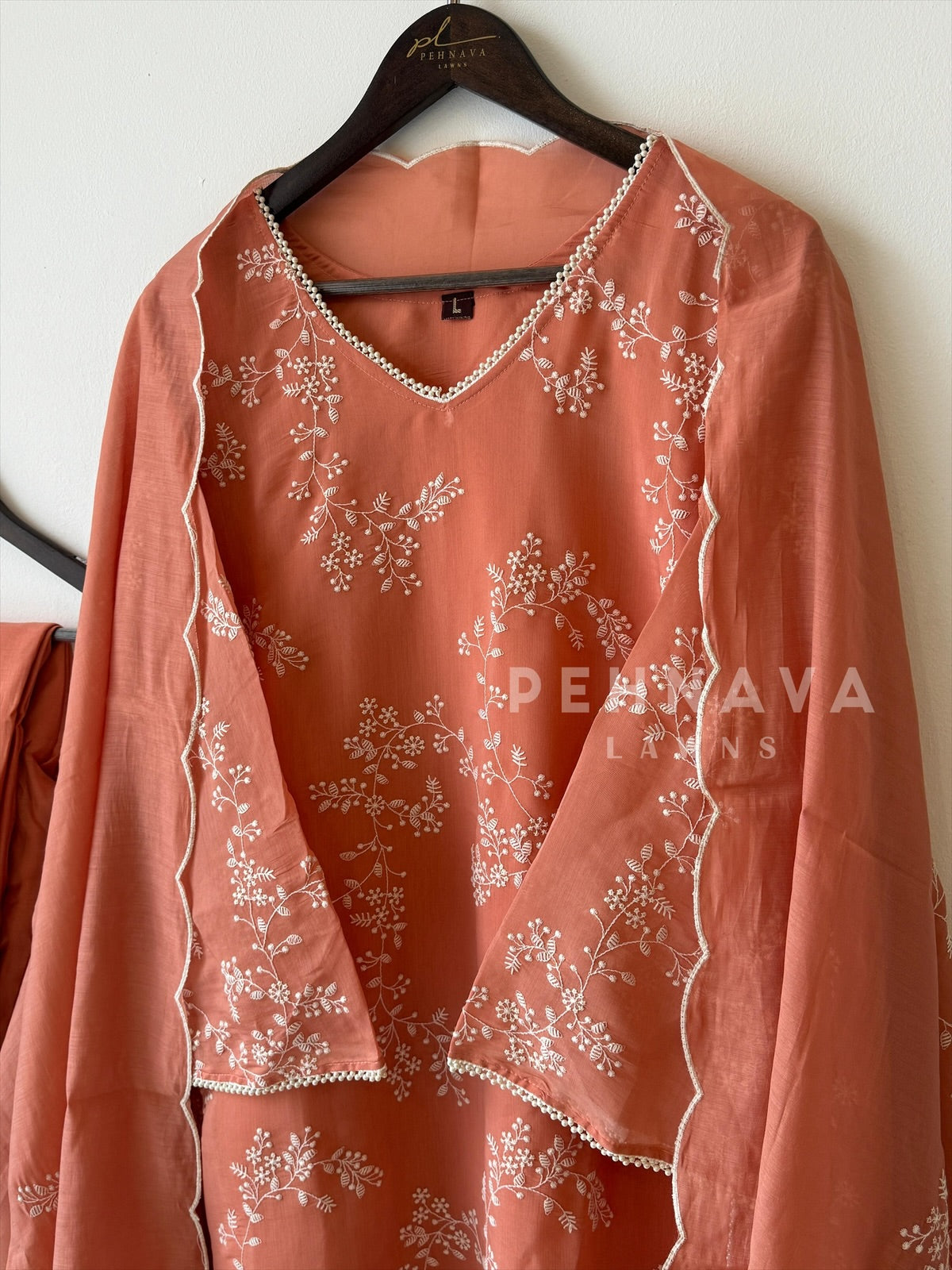 Elegant floral Embroidered Suit-12818