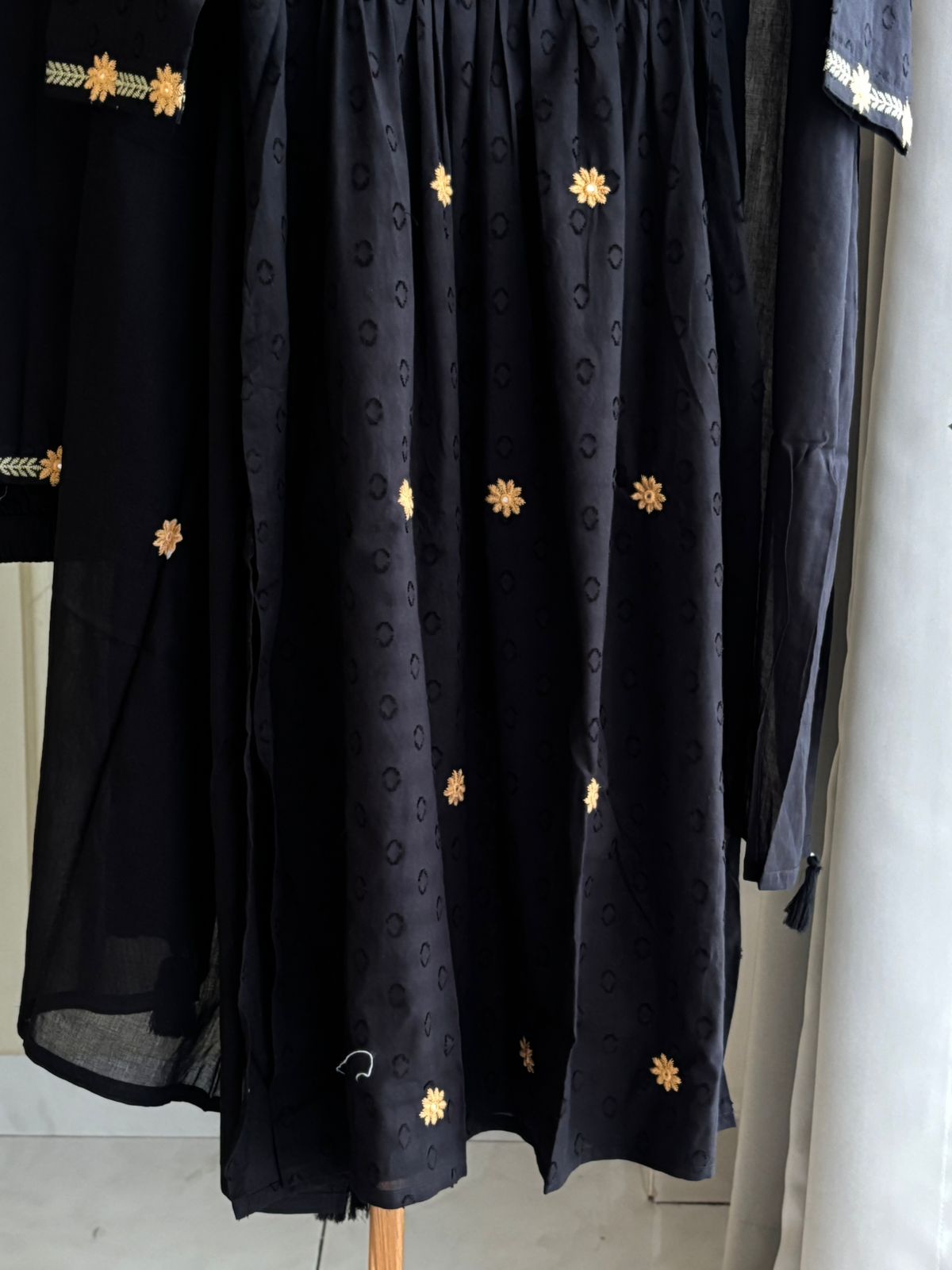 Black floral cotton Suit