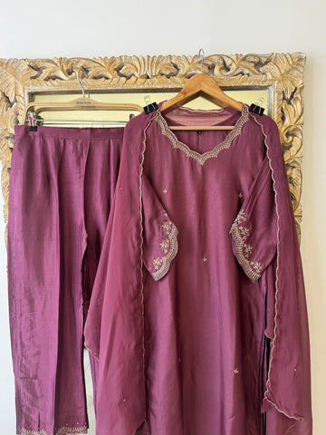 Premium  and elegant russian silk handworked suit-color options