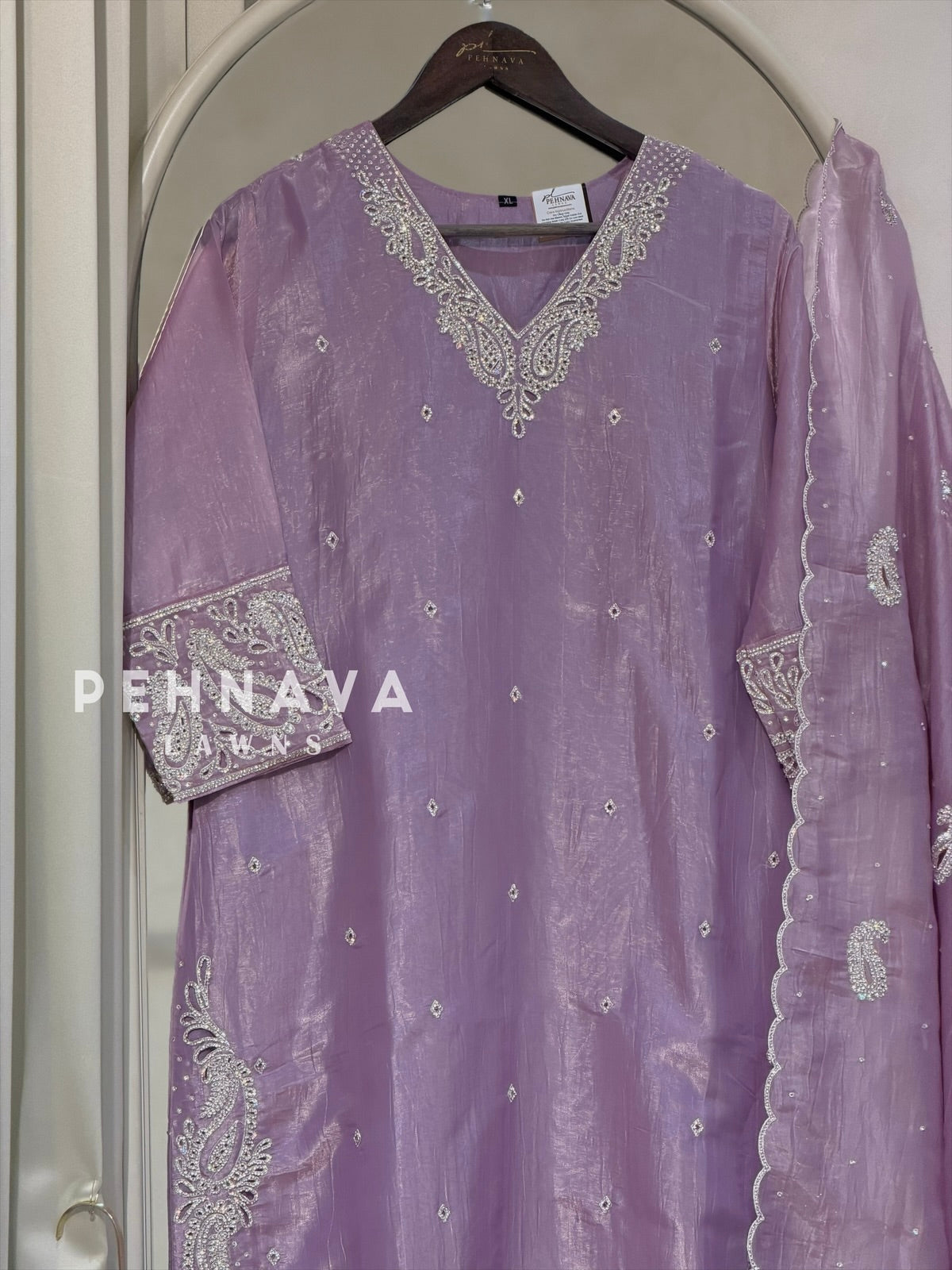 Crinkle Tissue Organza Three Piece Suit