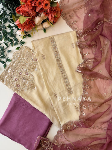 Tissue Handworked Unstitched Suit BDF96