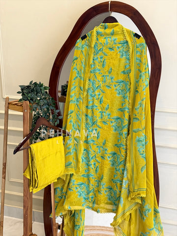 Floral Embroidered Unstitched Suit-2