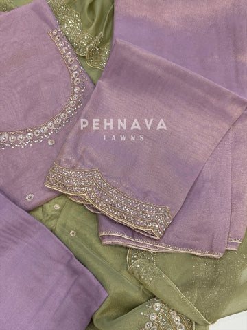 Tissue Handworked Unstitched Suit-302