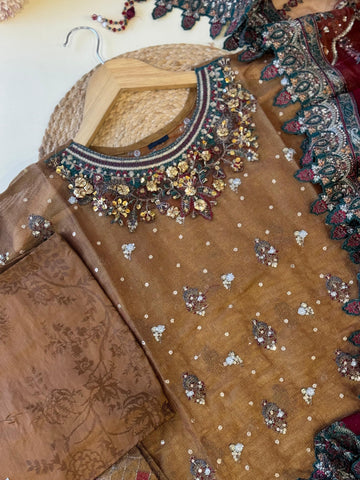GLAMOURA BY NOOR'S SEMI-STITCHED 3PC | D-07