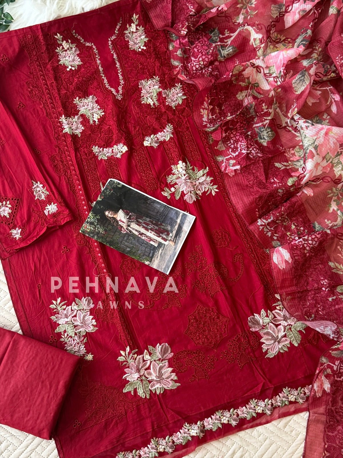 Embroidered Semi Stitched Suit 3902B