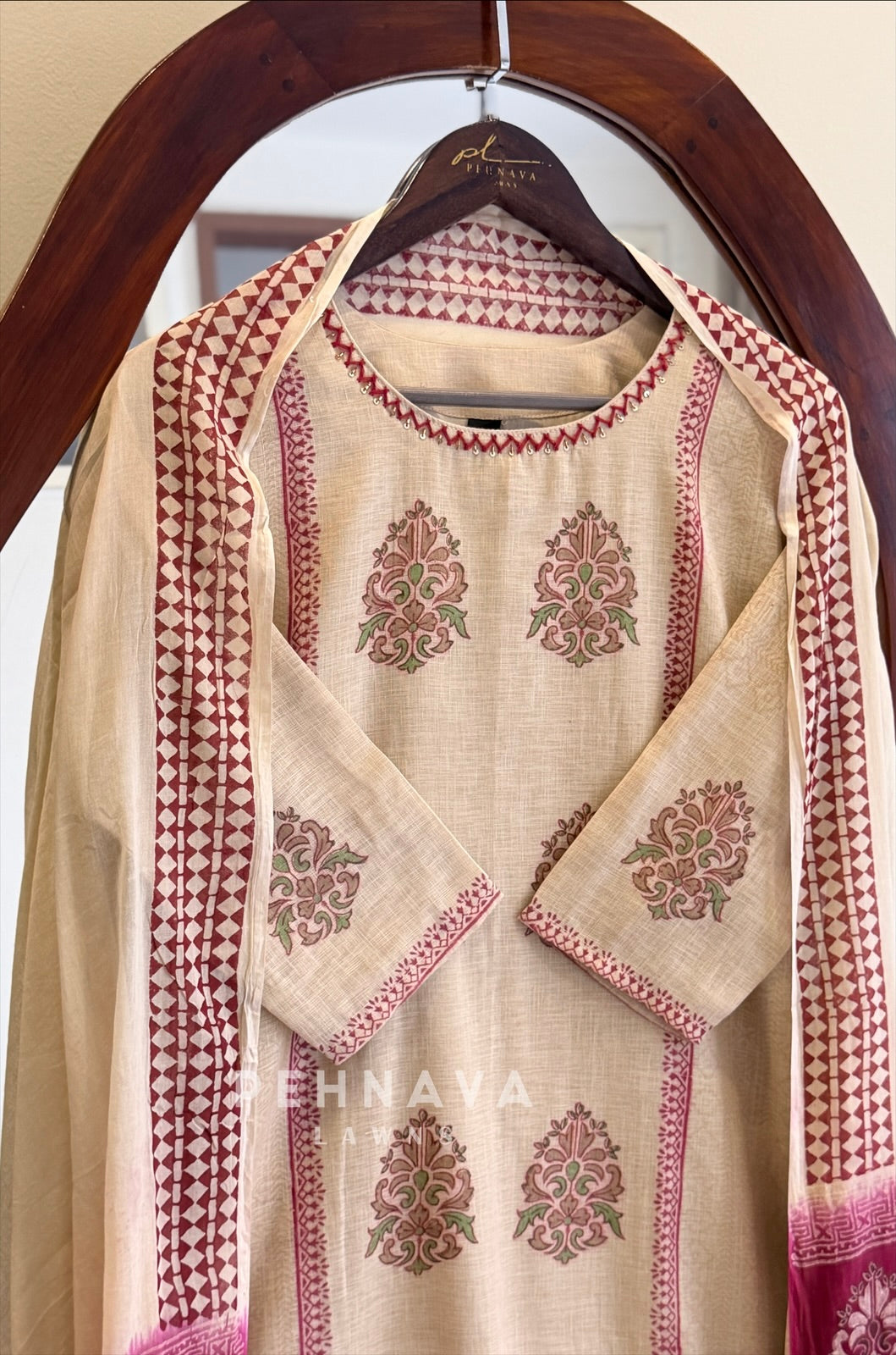 Block Print Cotton Suit Set 12609