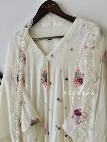 Embroidered Three Piece Suit-15686