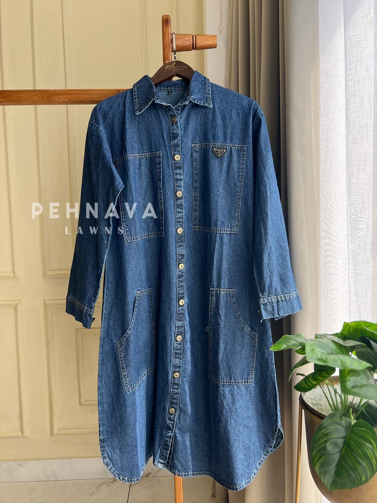 Casual Denim Long Shirt