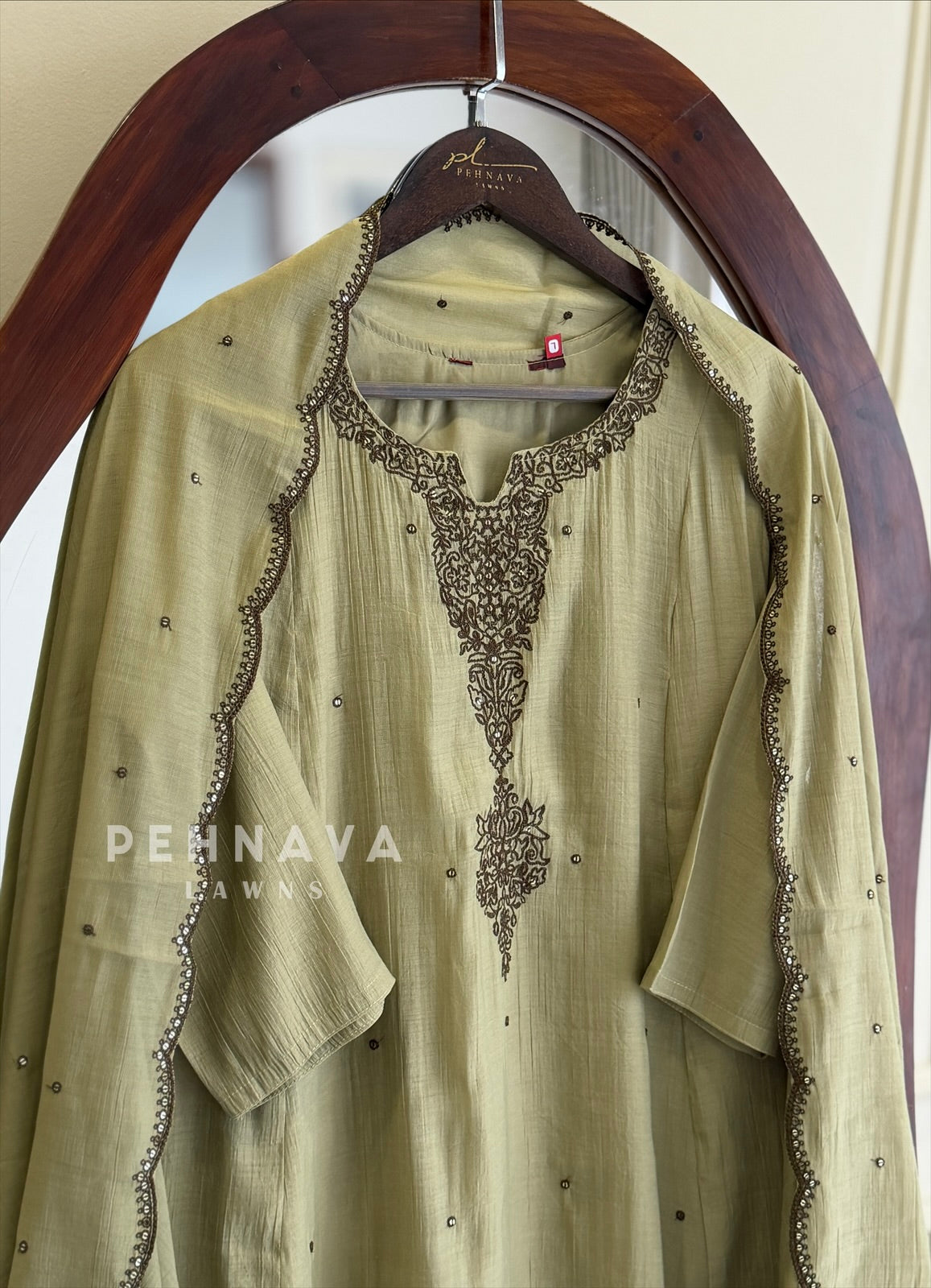 Embroidered Yoke Suit Set 13168