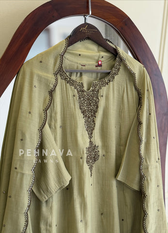 Embroidered Yoke Suit Set 13168