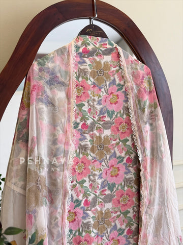 Floral Printed Unstitched Suit