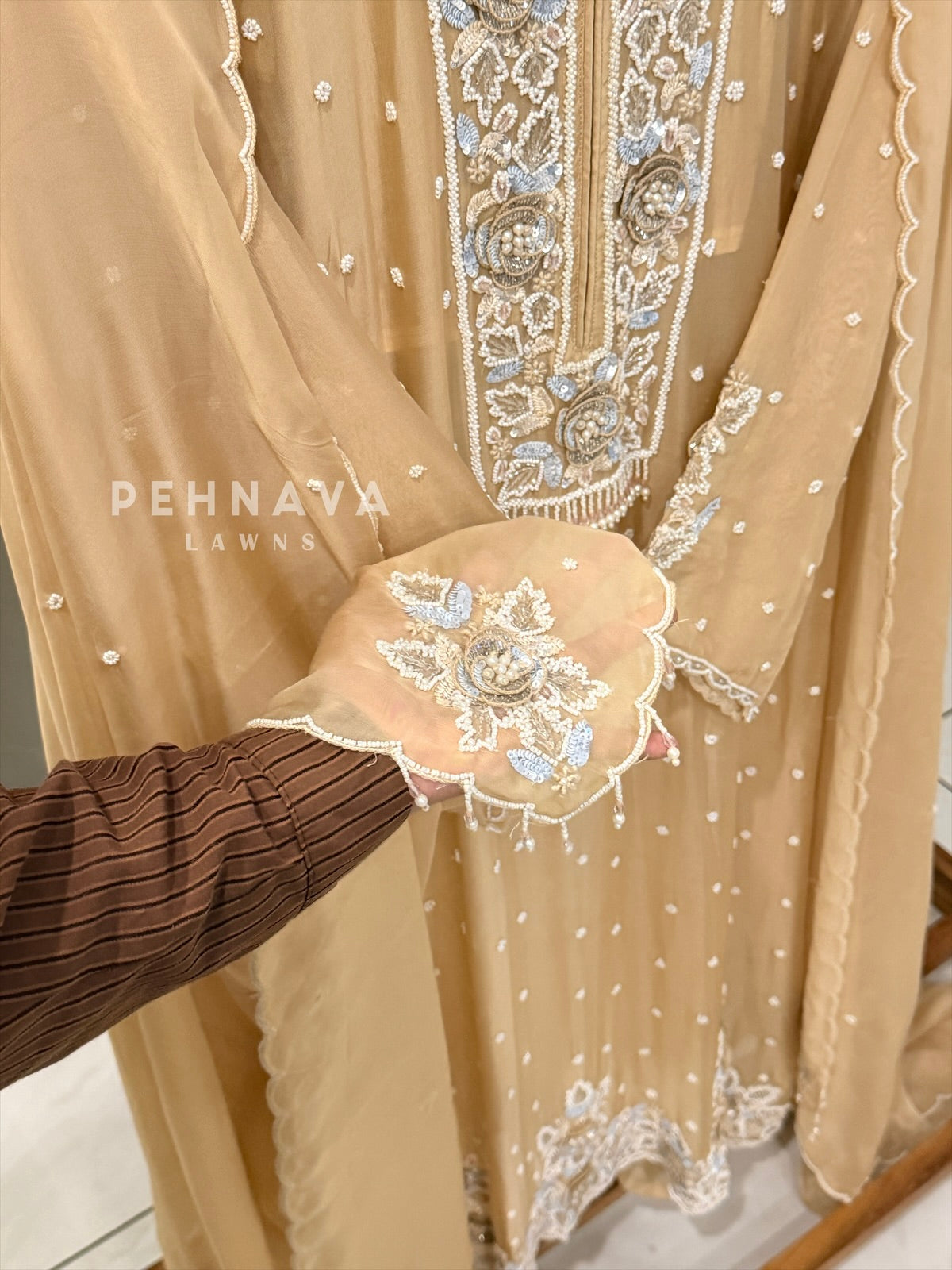 Premium HeavyHandwork led Semi-Stitched Suit