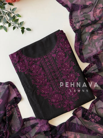 Floral Embroidered Unstitched Suit