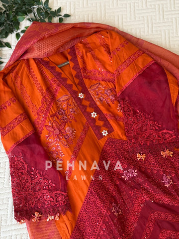 Floral Embroidered Three Piece Set 4563/66