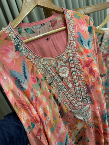 Premium Handworked Floral kafthan -6789