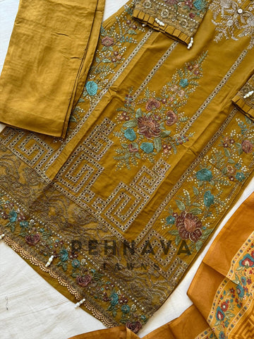 Rayon Embroidered Suit-8032/3746