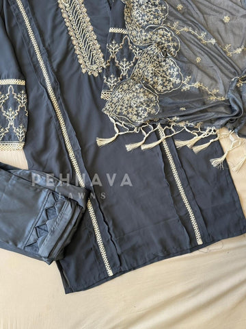 Embroidered Chiffon Suit Set