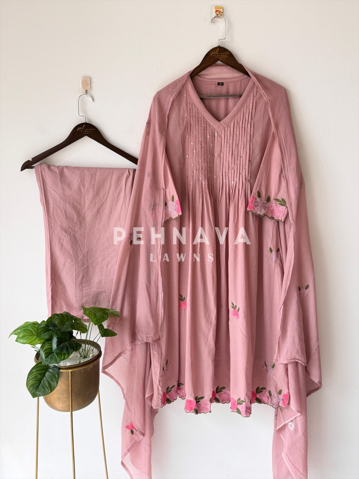 Soft- Cotton Pin Tuck Detailed Suit-6221