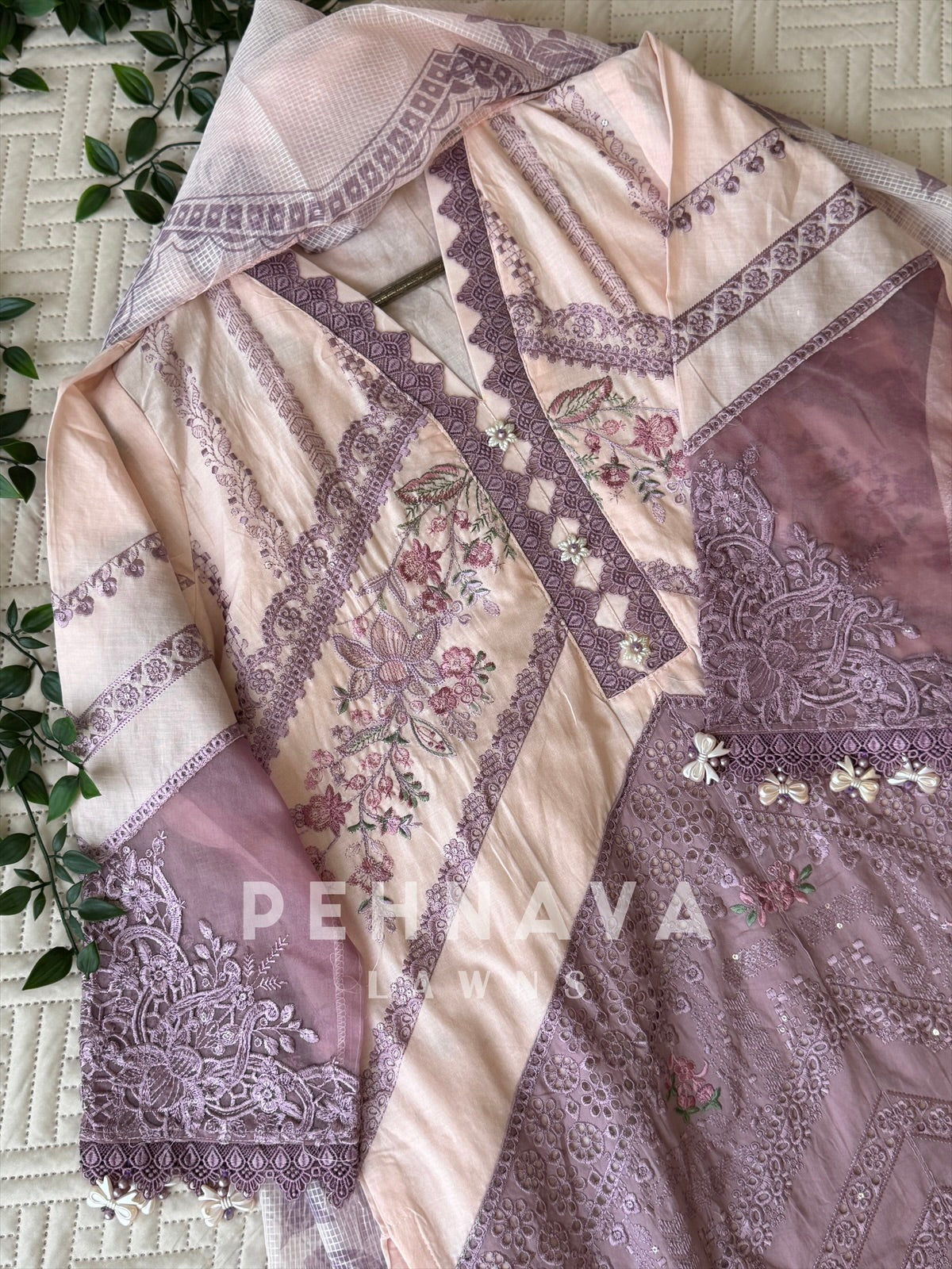 Floral Embroidered Three Piece Set 4563/66