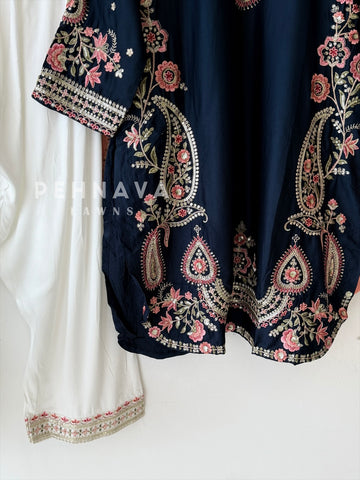 Floral Embroidered Farshi Salwar-LRC 350