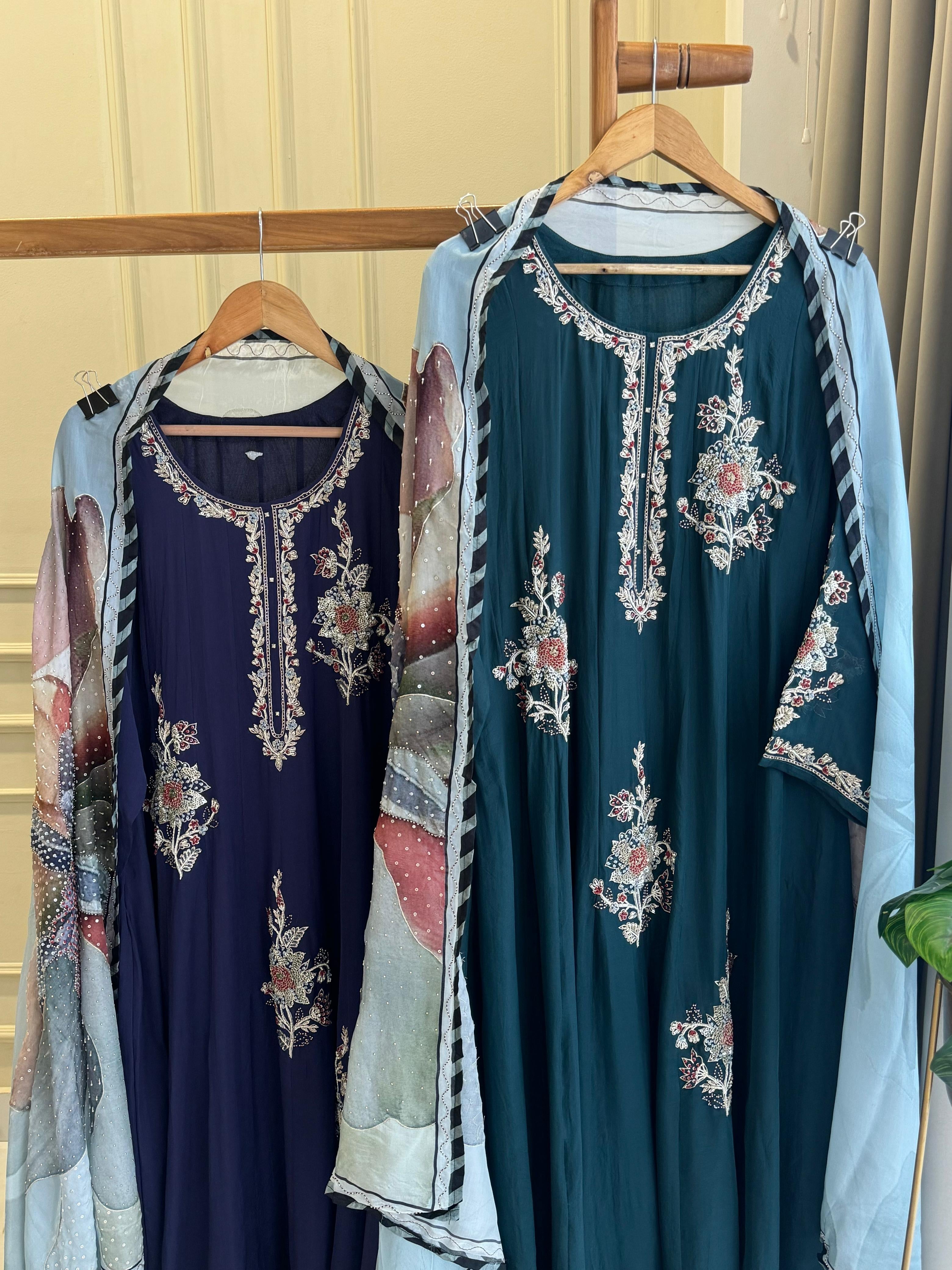 Organza Fully Flaired Anarkali