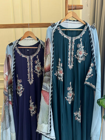 Organza Fully Flaired Anarkali