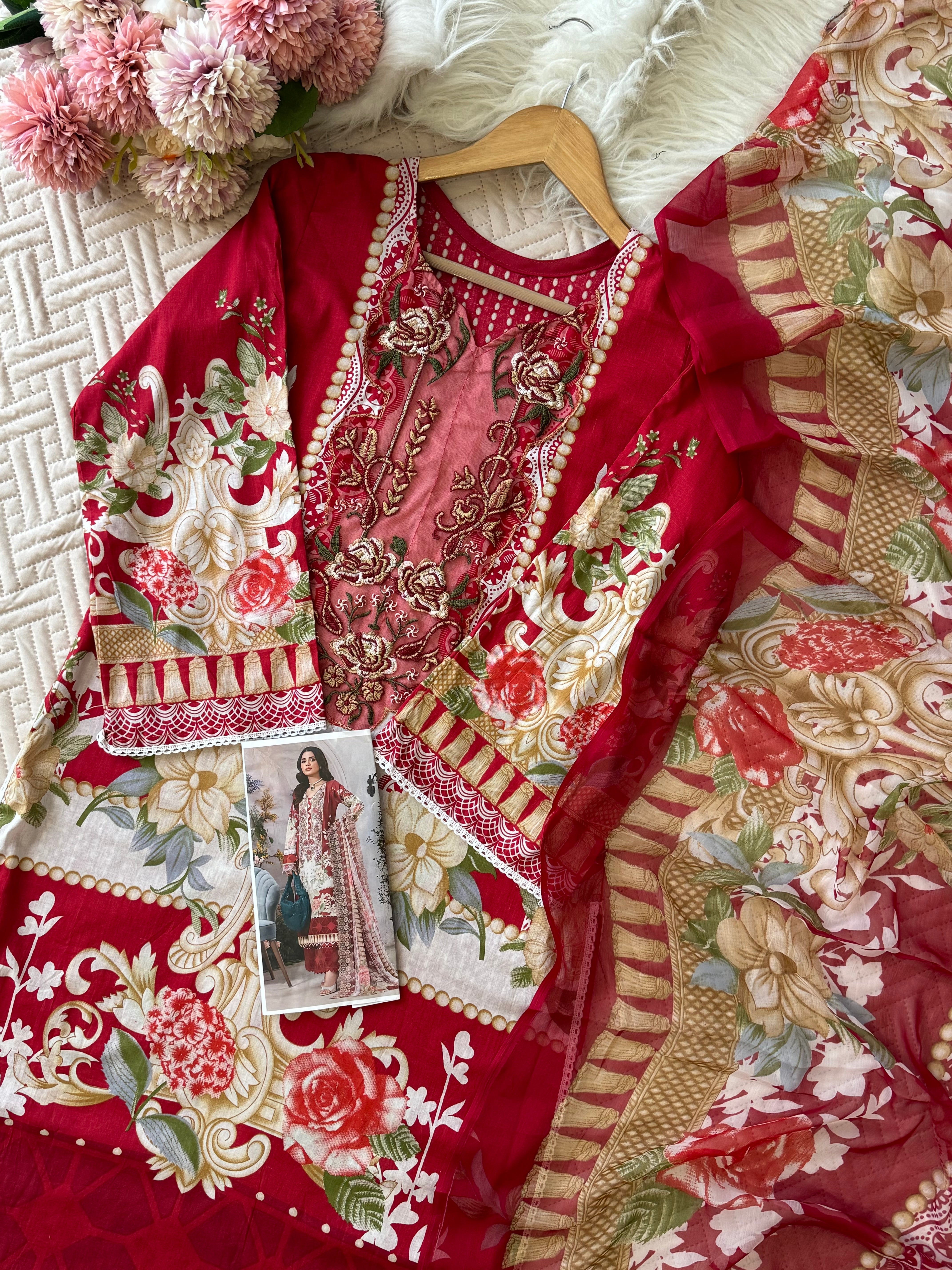 Timeless red Unstitched Suit