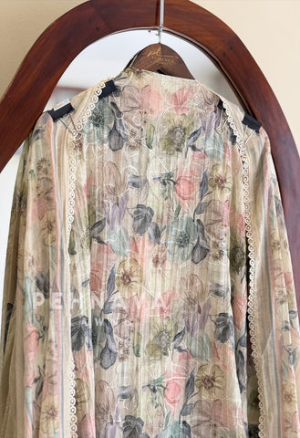 Floral Embroidered Mulchanderi Suit