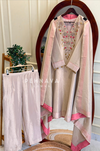 Zardozi Embroidered Yoke Suit Set
