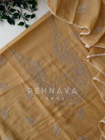 Cotacheck Embroidered Unstitched Suit-4147 - Pehnava Lawns