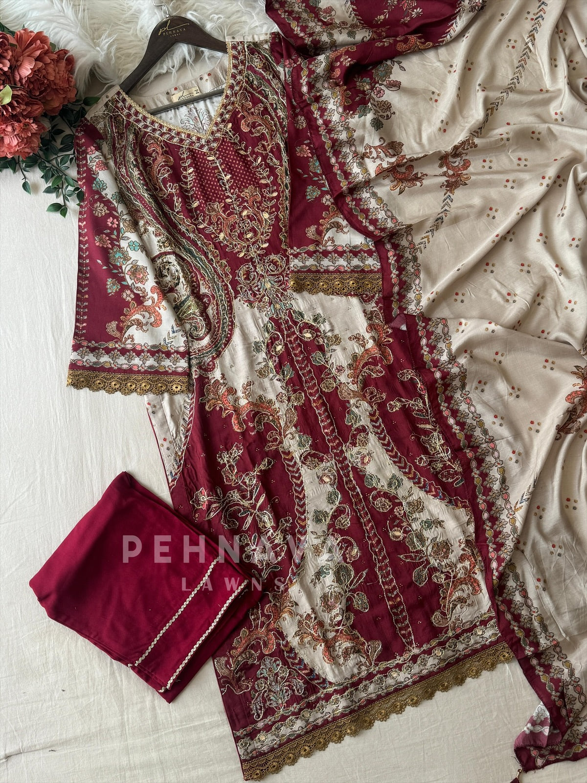 Paisley Muslin Suit-KT-334