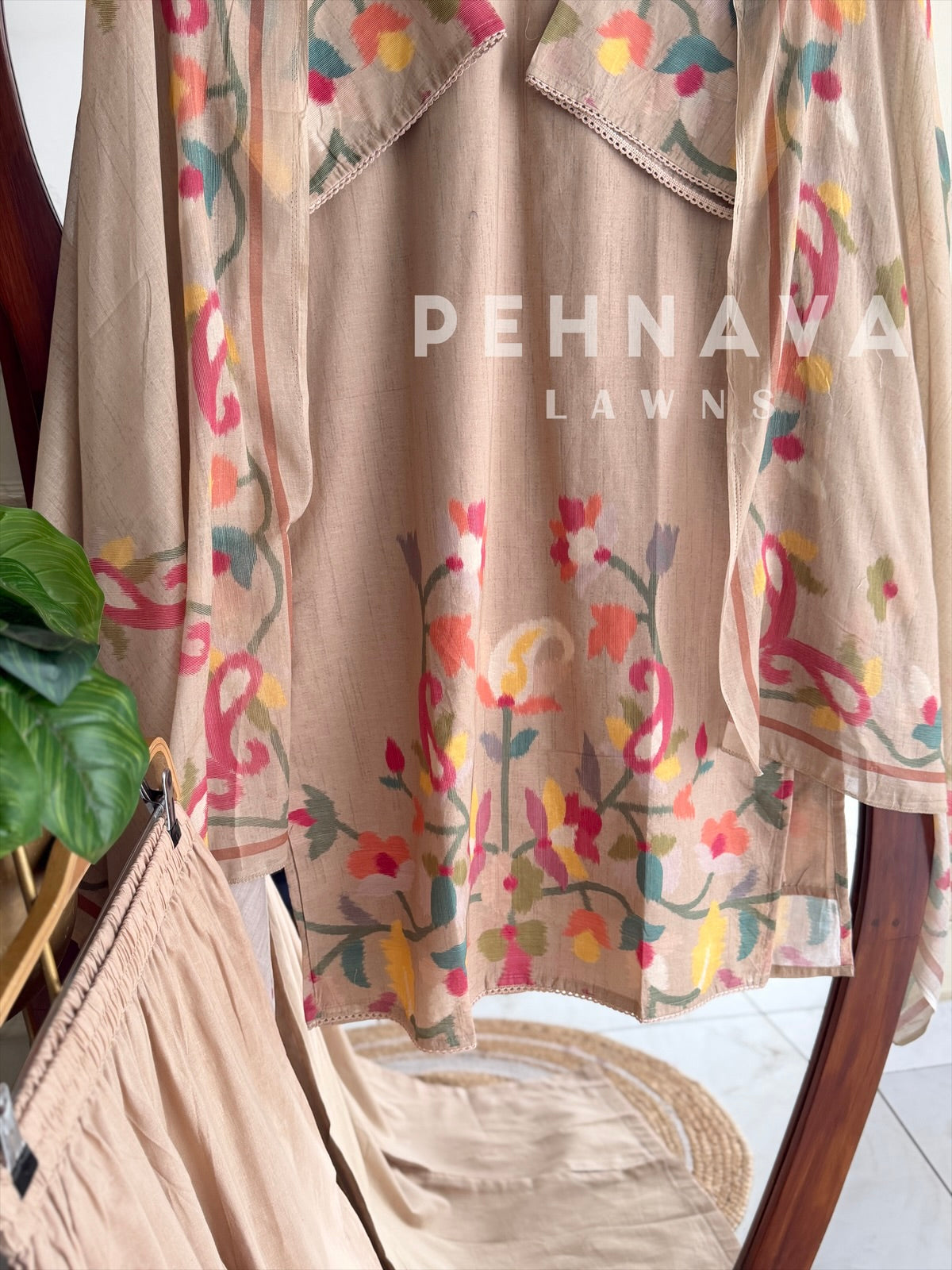 Floral Print Cotton Suit