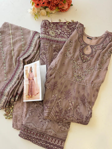 Luxurious Chiffon Embroidered Unstitched Suit-3
