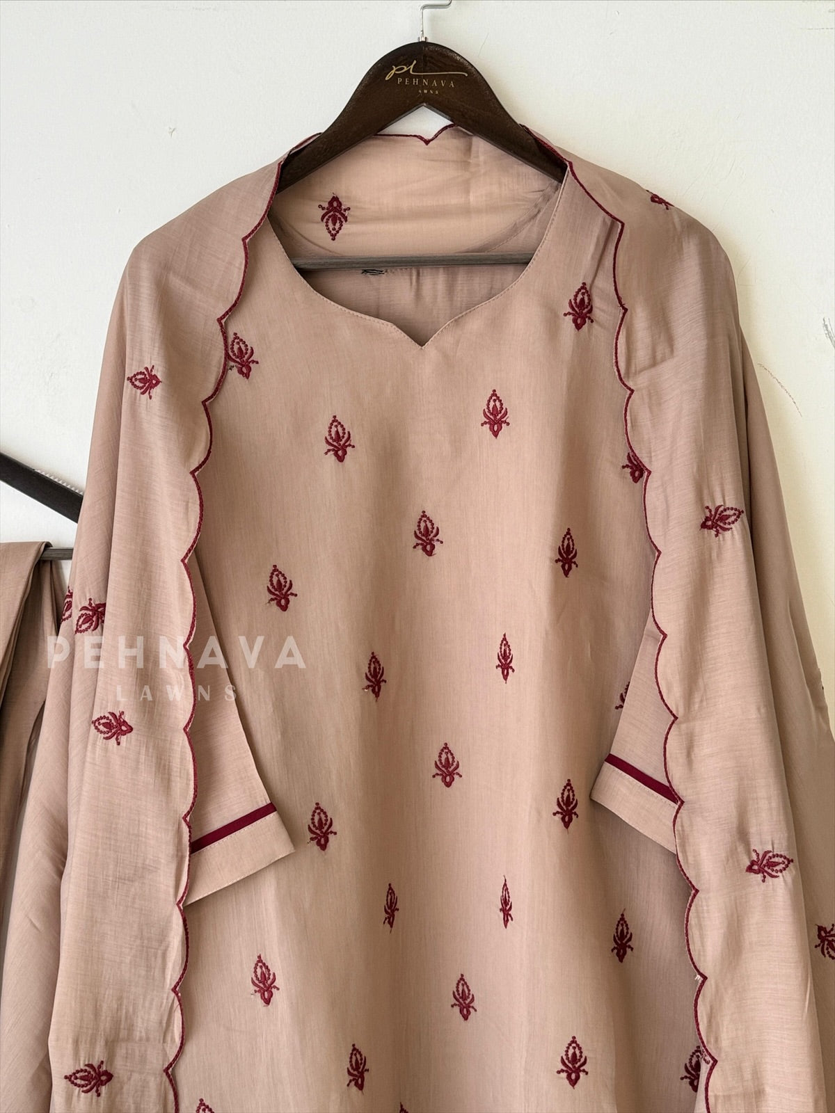 Chanderi  Embroidered Suit 12693