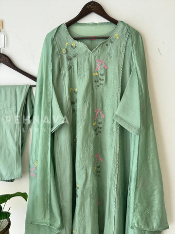 Floral Chanderi Ethnic Suit-3526 - Pehnava Lawns