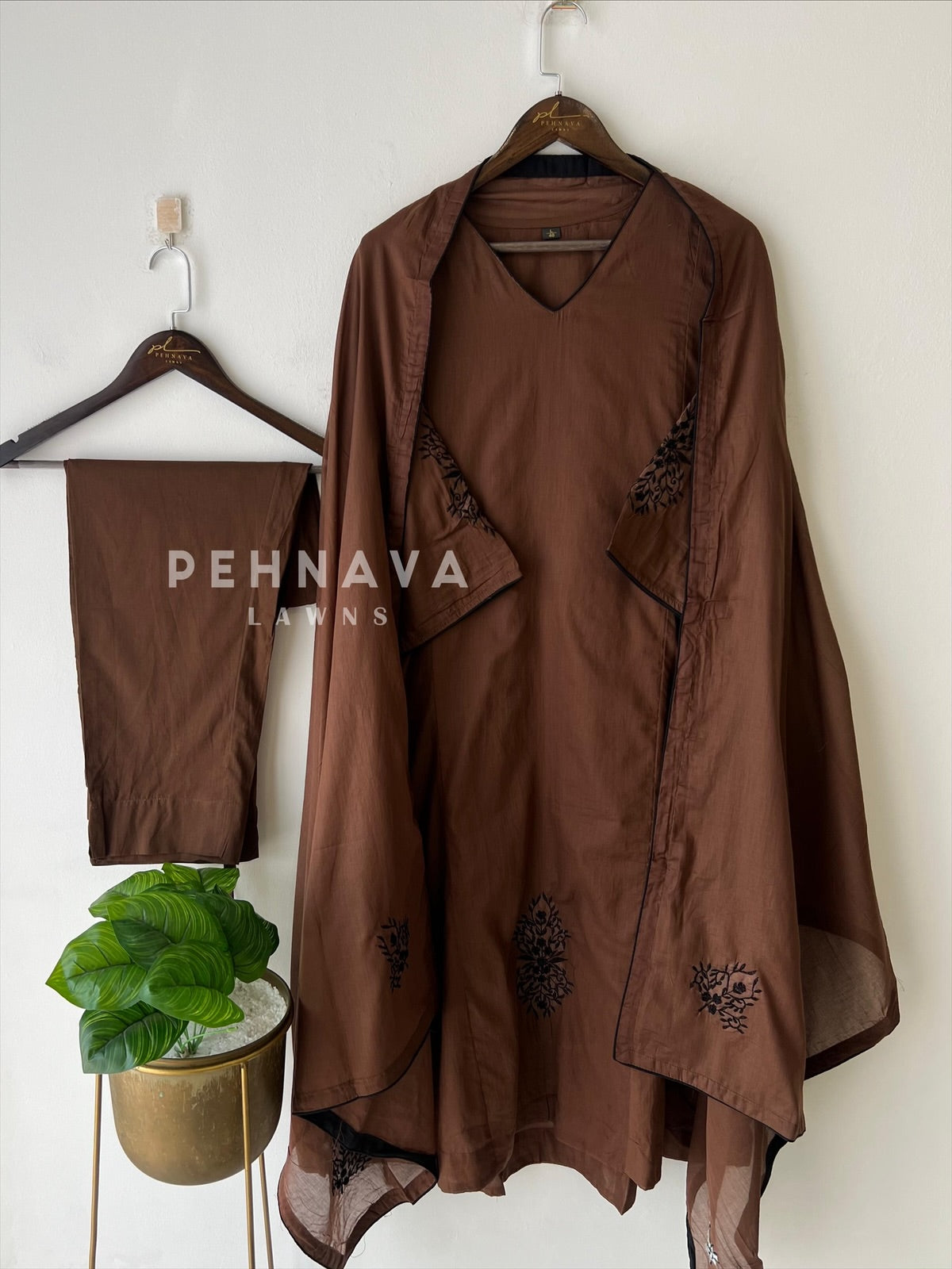 Black Thread Embroidered Suit
